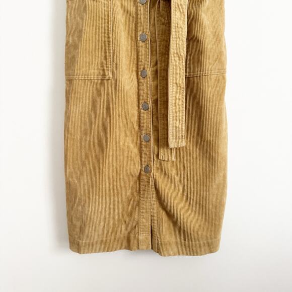 FREE PEOPLE x LEVI'S Calla Corduroy Belted Midi Dress Tan Small S - Picture 6 of 11